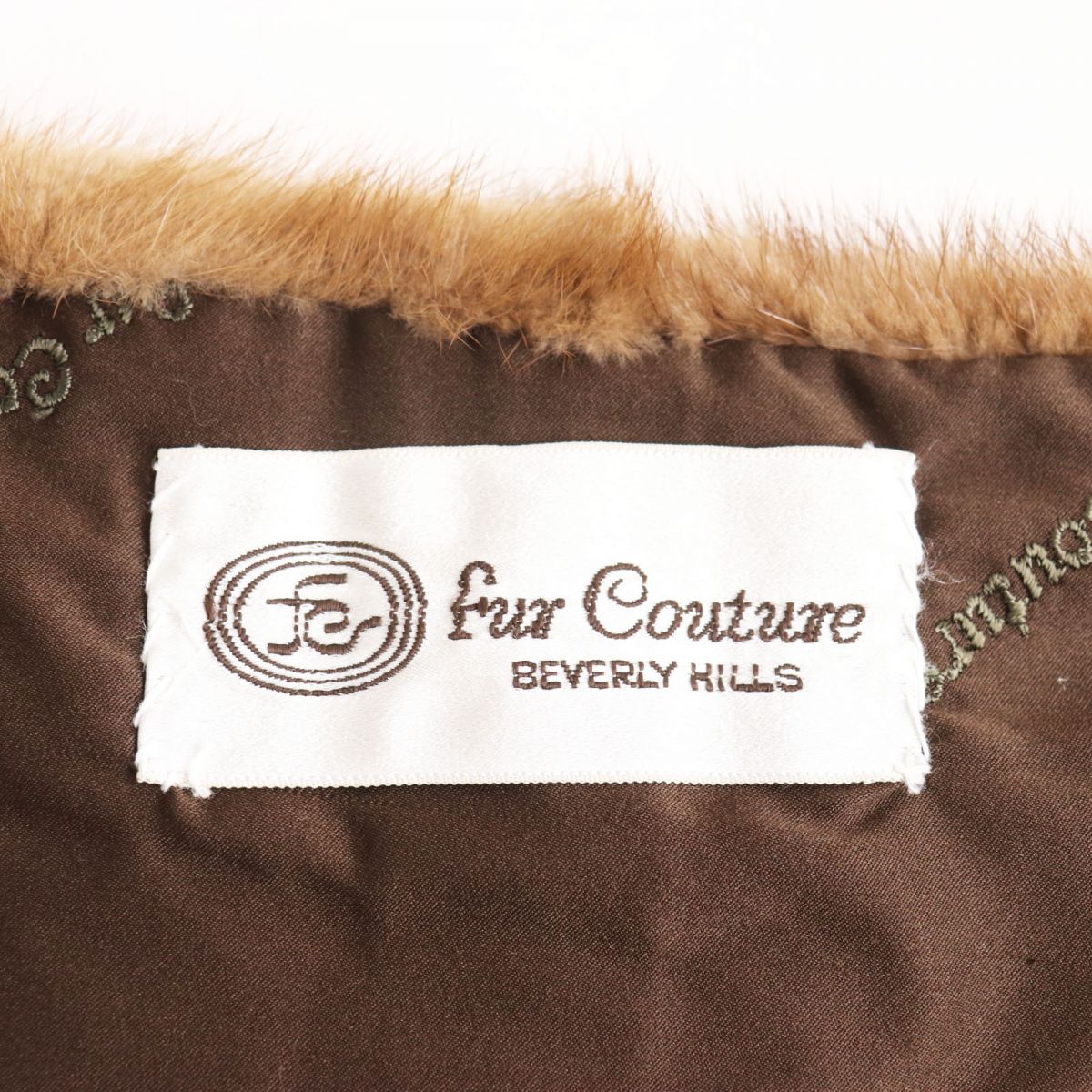 Mink Genuine Fur Large Shawl Stole Brown