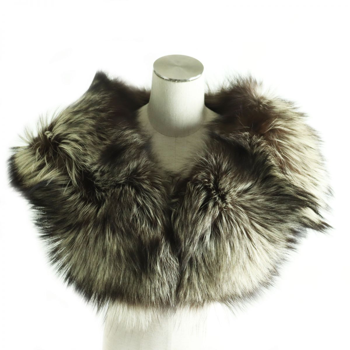 SAGA FOX Genuine Fur Shawl/Stole White Brown