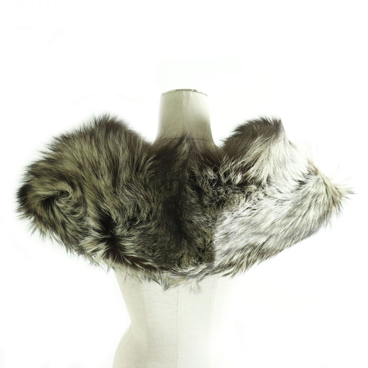 SAGA FOX Genuine Fur Shawl/Stole White Brown