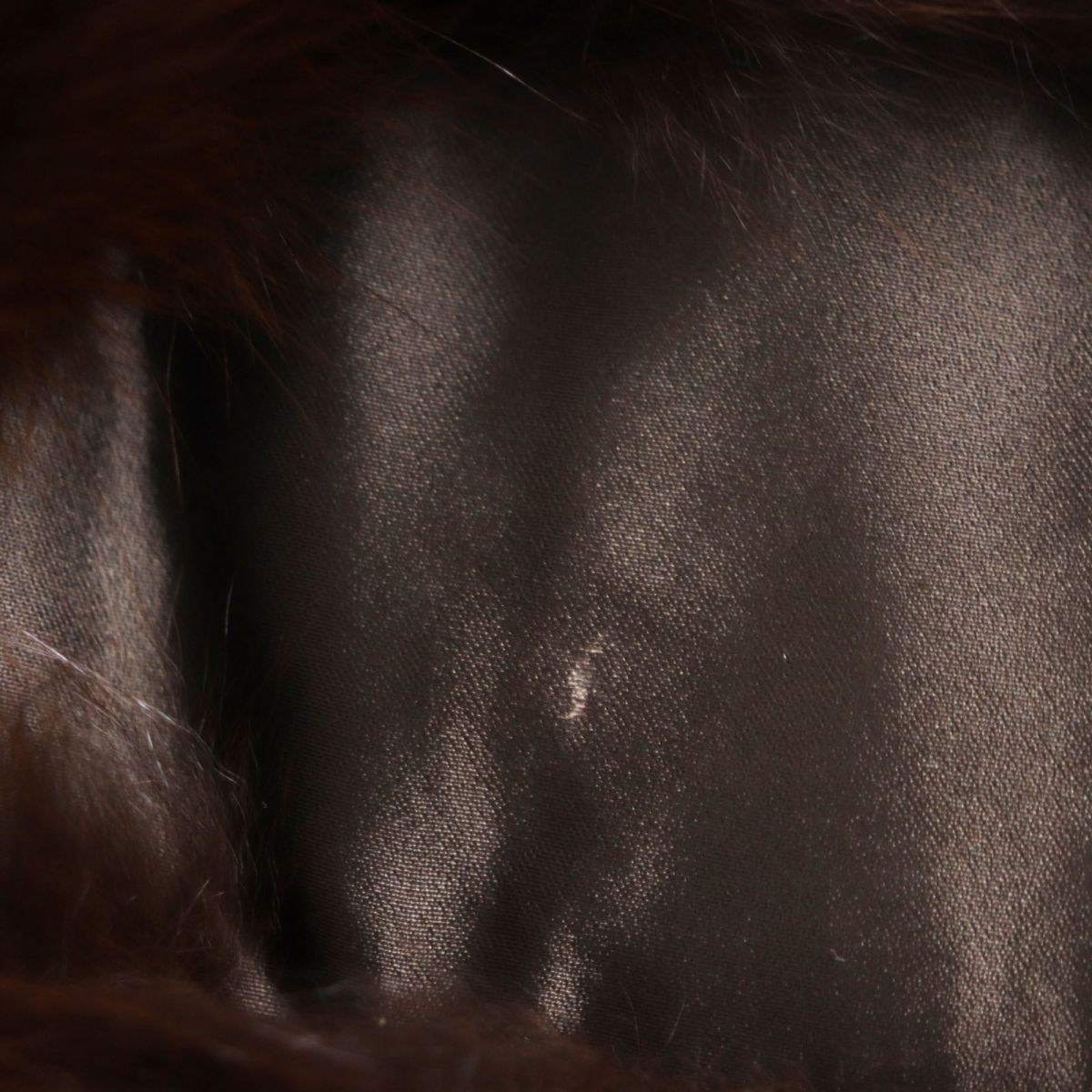 Fox Fur Shawl Stole Tippet Dark Brown