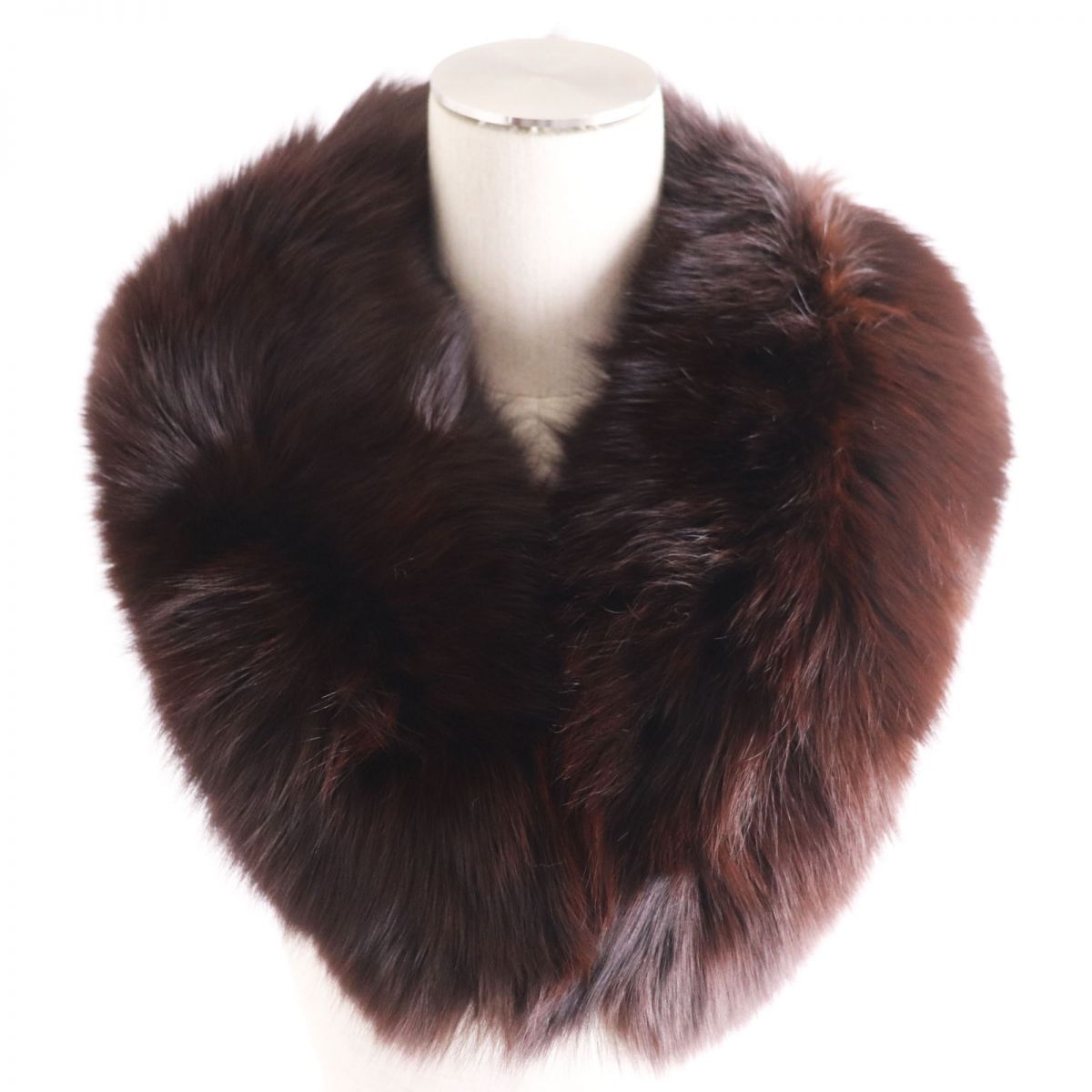 SAGA FOX Genuine Fur Shawl Stole Tippet Brown