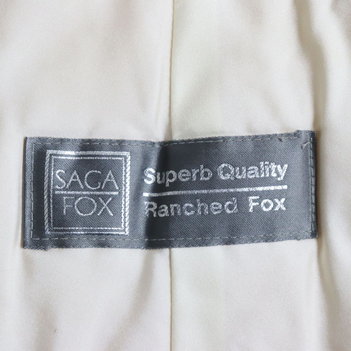 SAGA FOX Genuine Fur Shawl Stole Tippet Ivory