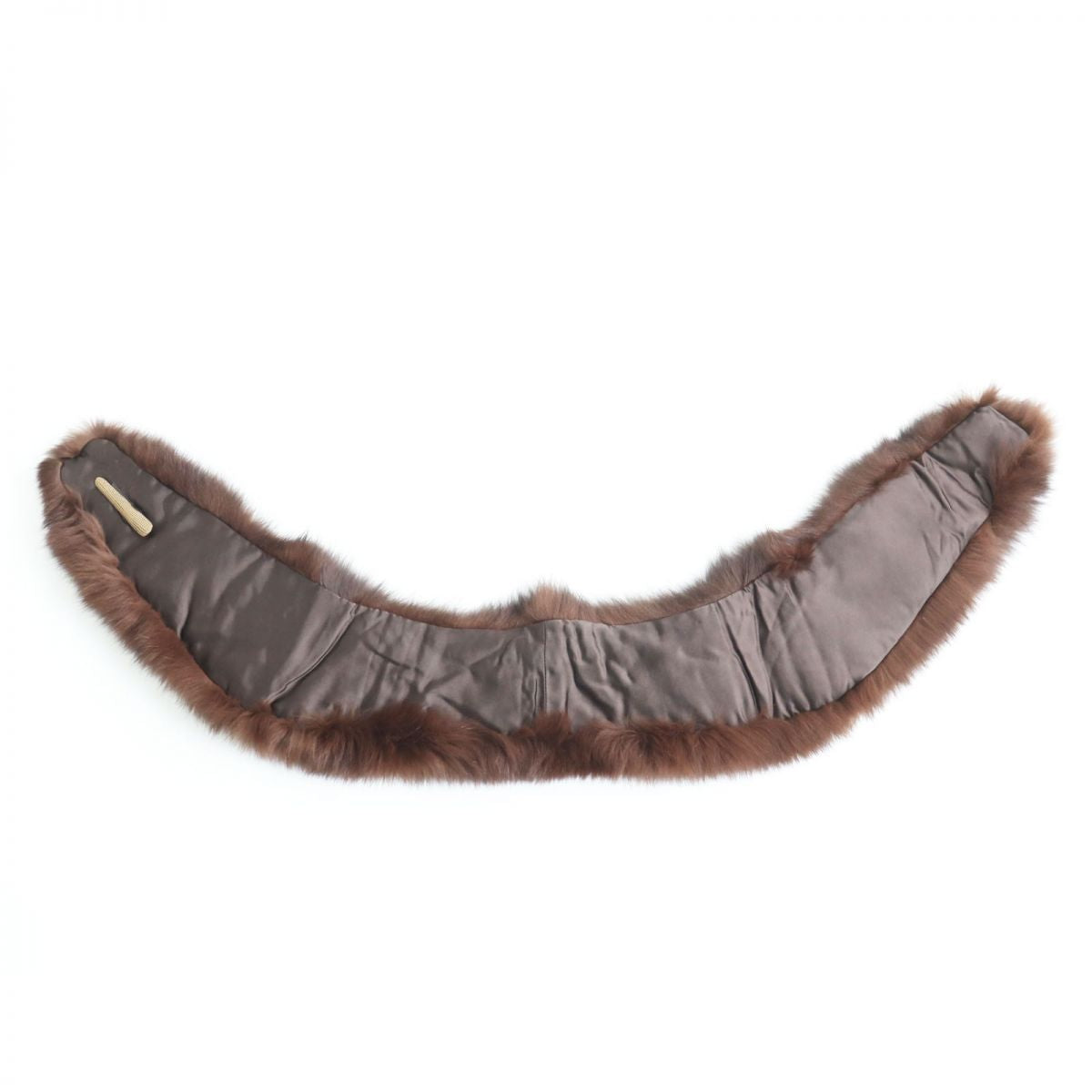 FOX Fur Shawl Stole Tippet Brown