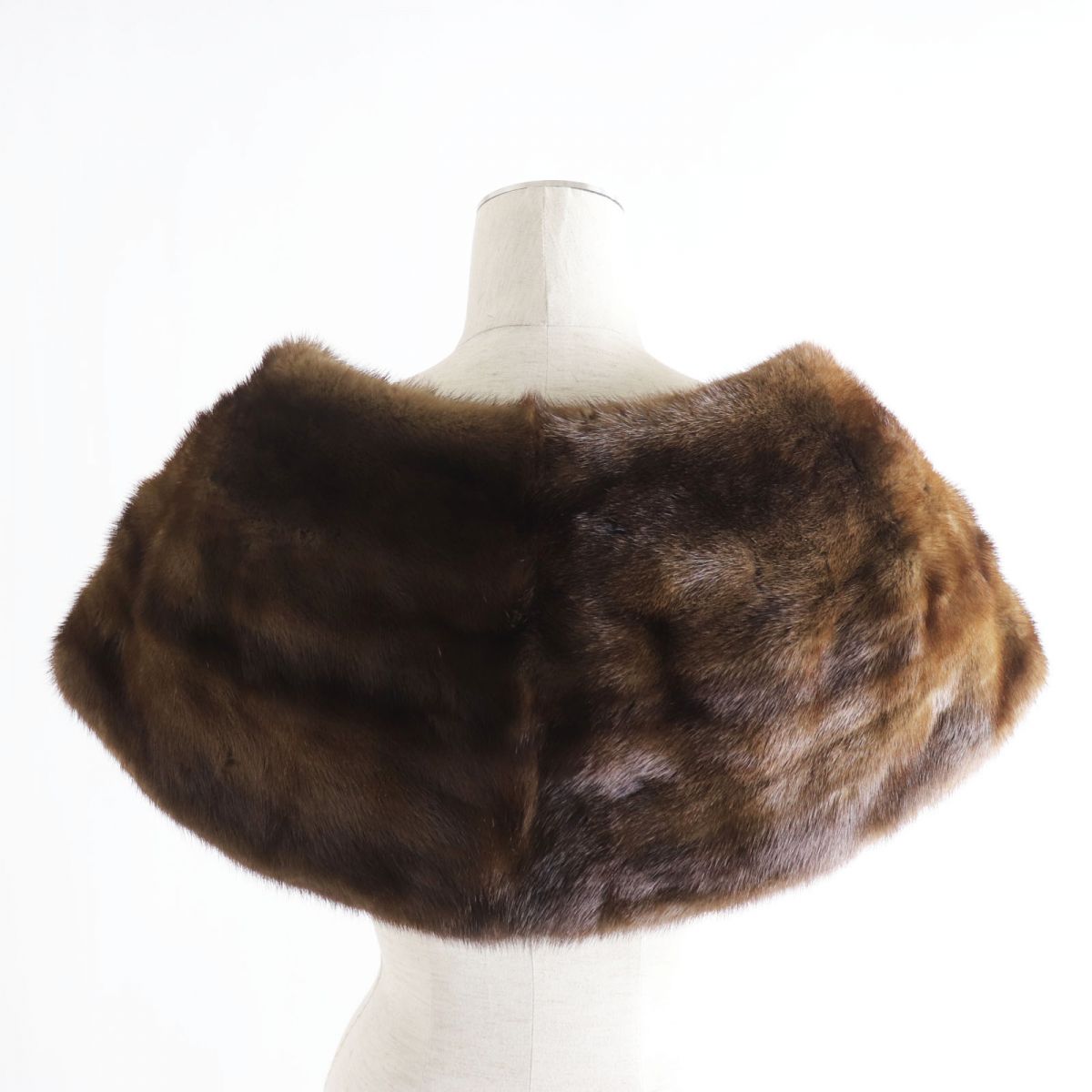 Mink Fur Shawl with Embroidery and Tassels