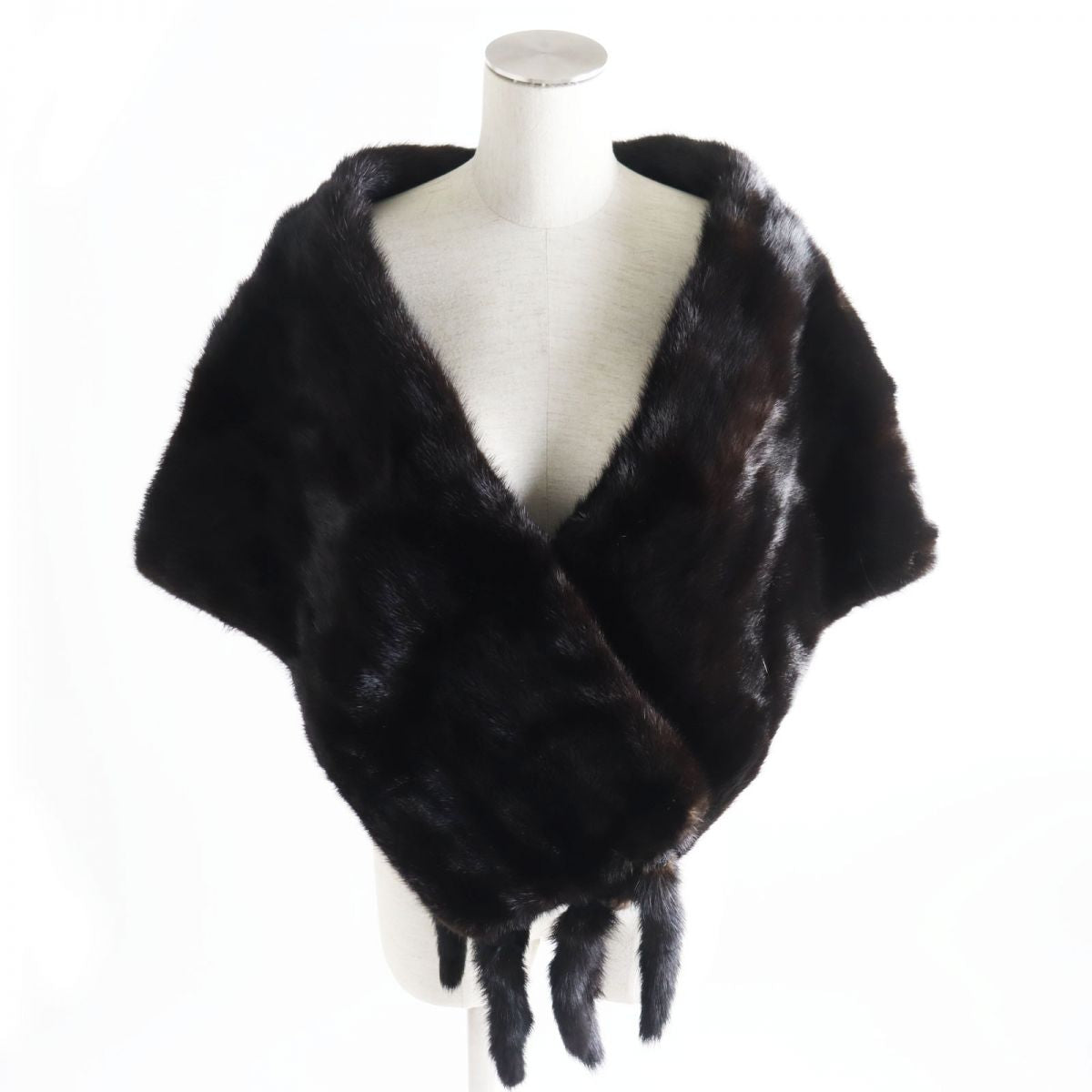 MOONBAT Mink Fur Shawl with Embroidery