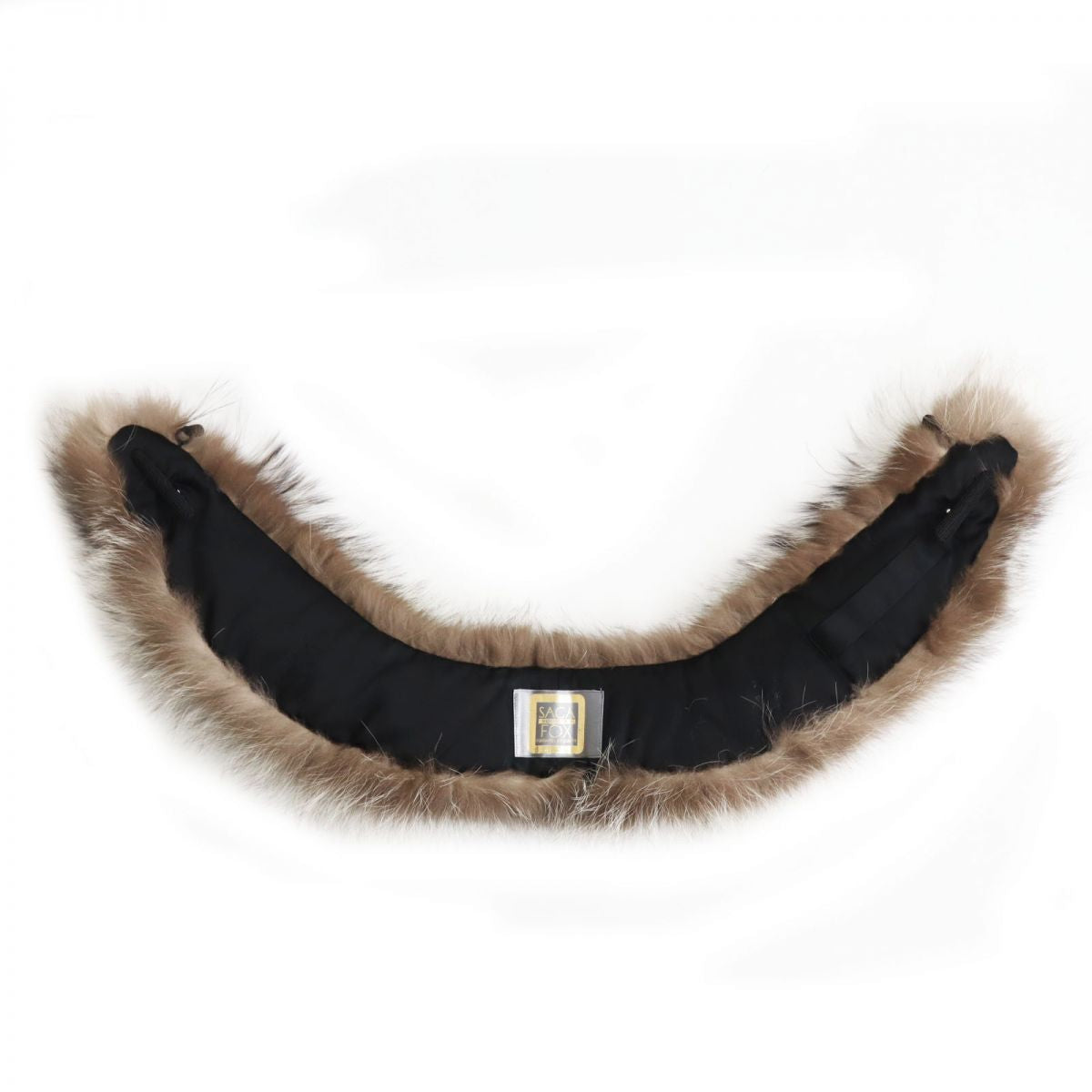 SAGA FOX Real Fur Shawl Stole Tippet White Brown