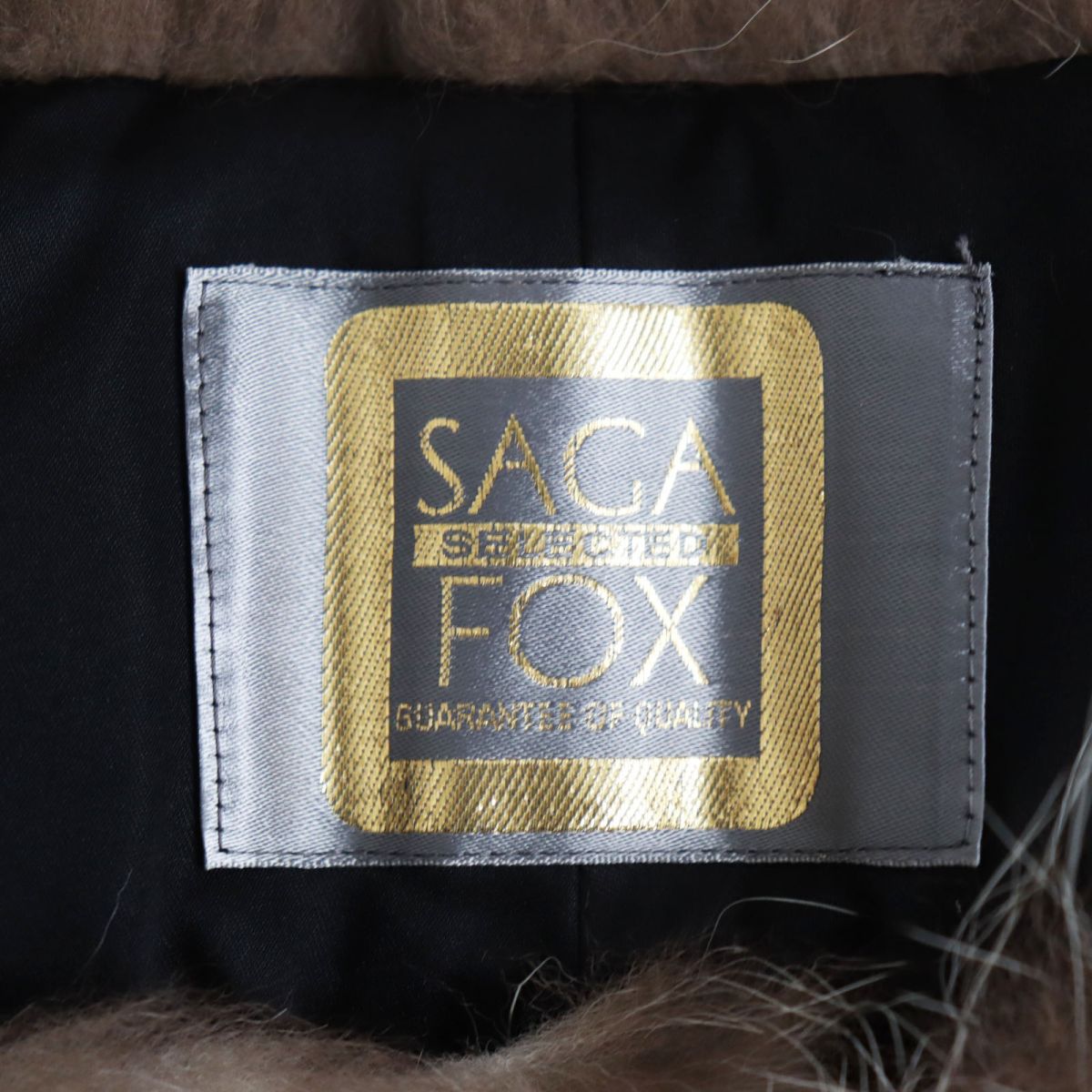 SAGA FOX Real Fur Shawl Stole Tippet White Brown