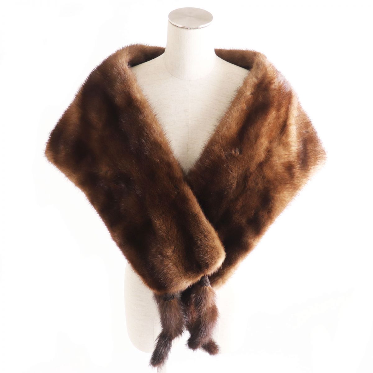 TOGU MINK Real Fur Shawl Brown