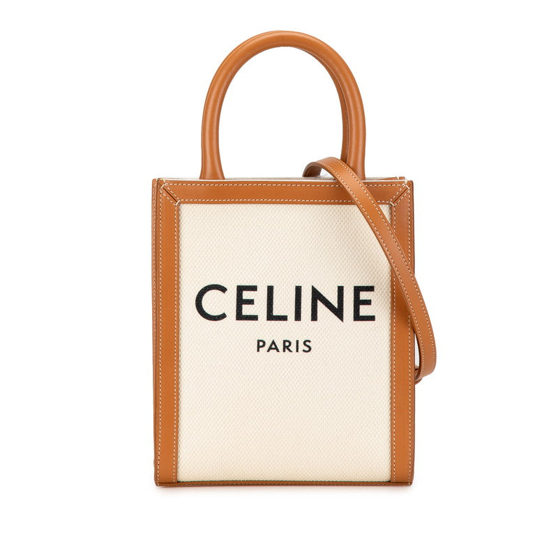 Celine Mini Vertical Cabas Canvas Handbag