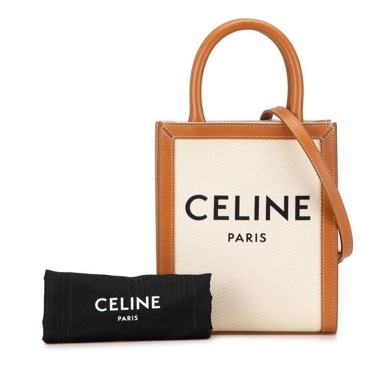 Celine Mini Vertical Cabas Canvas Handbag