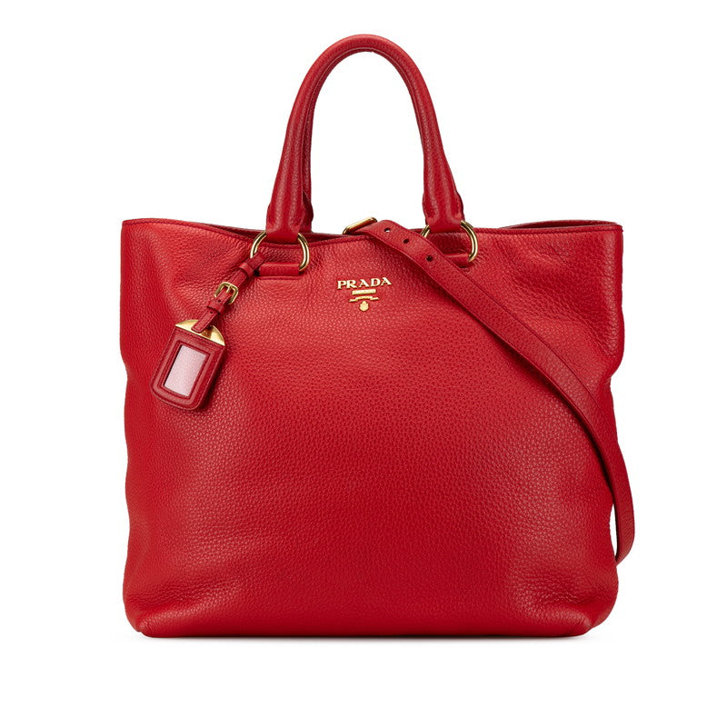 Prada Leather 2WAY Tote Bag BN2865 Red