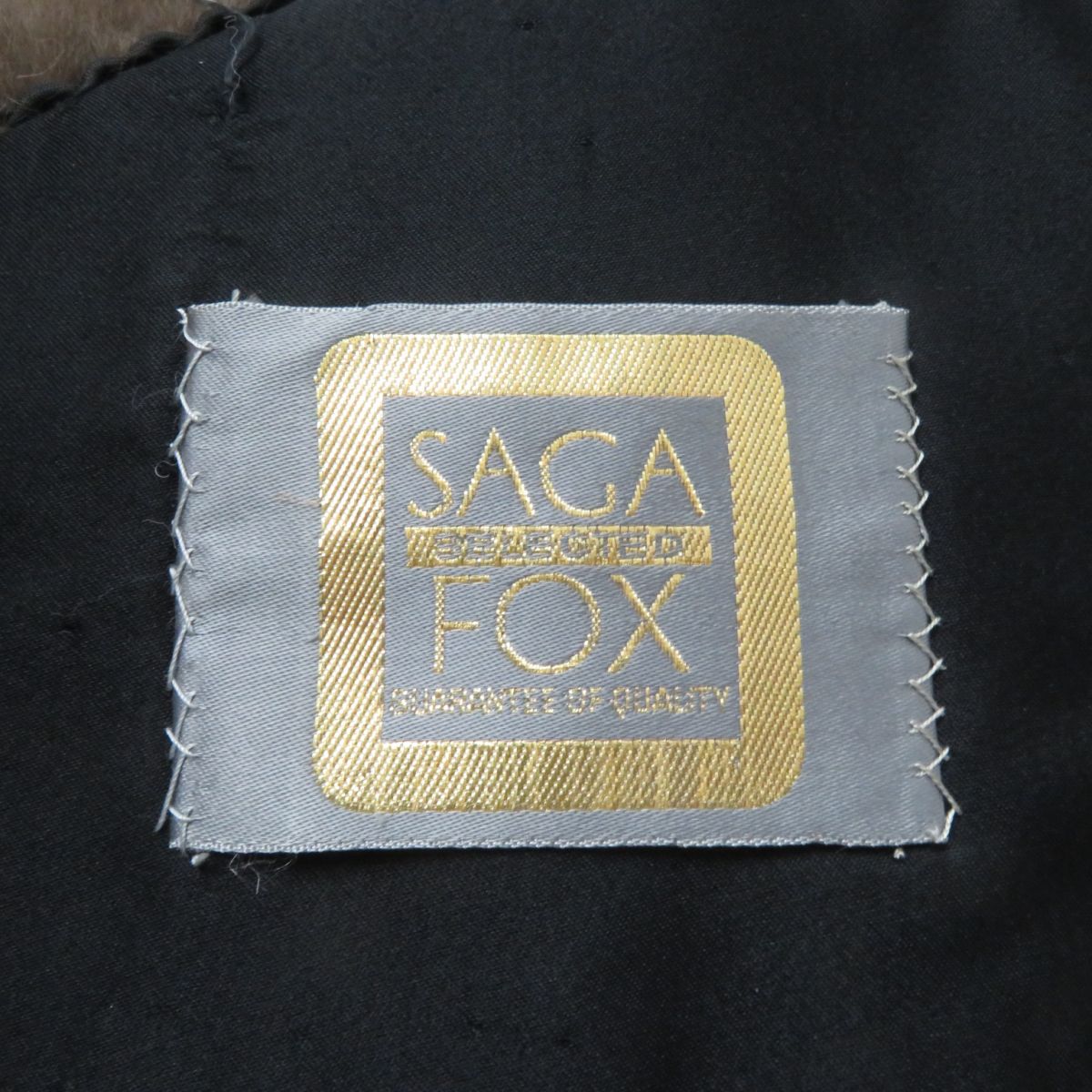 SAGA FOX Genuine Fur Shawl Stole Brown Ivory