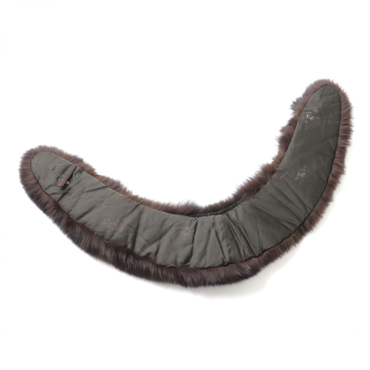 FOX Fur Shawl Stole Dark Brown