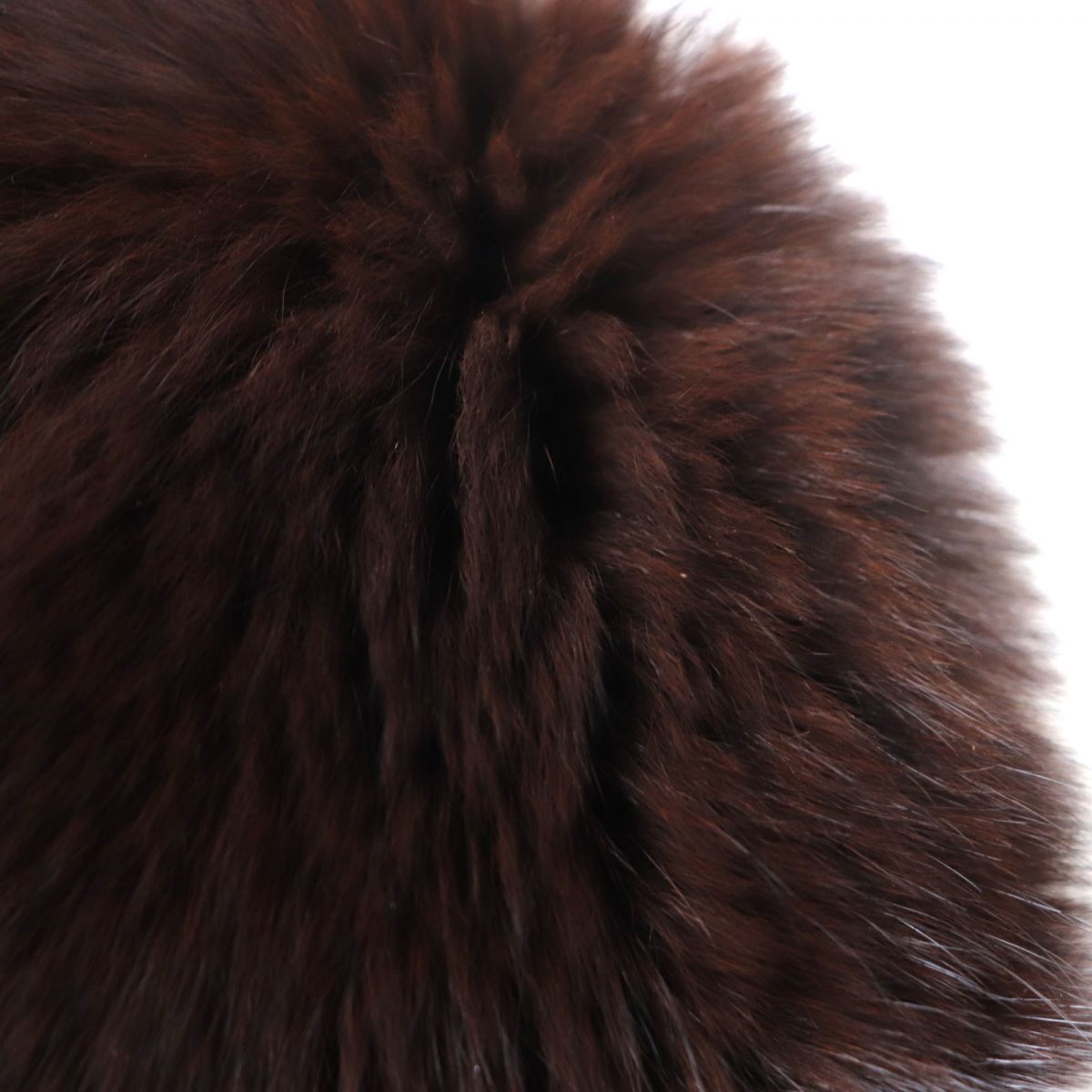 FOX Fur Shawl Stole Dark Brown