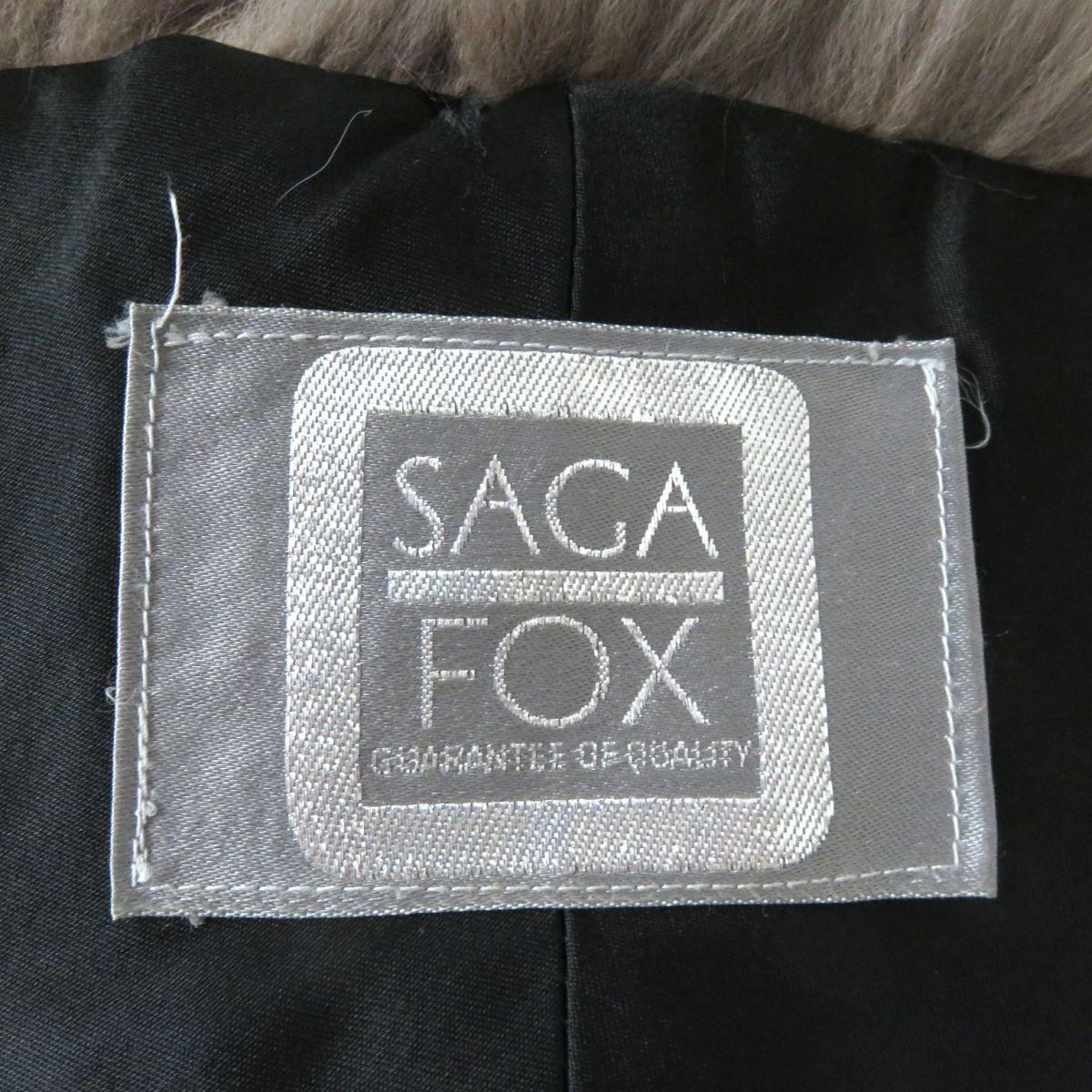 SAGA FOX Genuine Fur Shawl Stole Brown Ivory