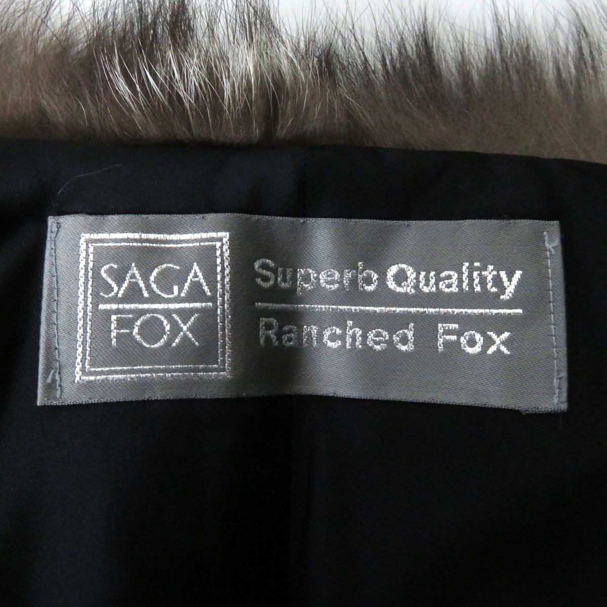 SAGA FOX Genuine Fur Shawl Stole Brown Ivory