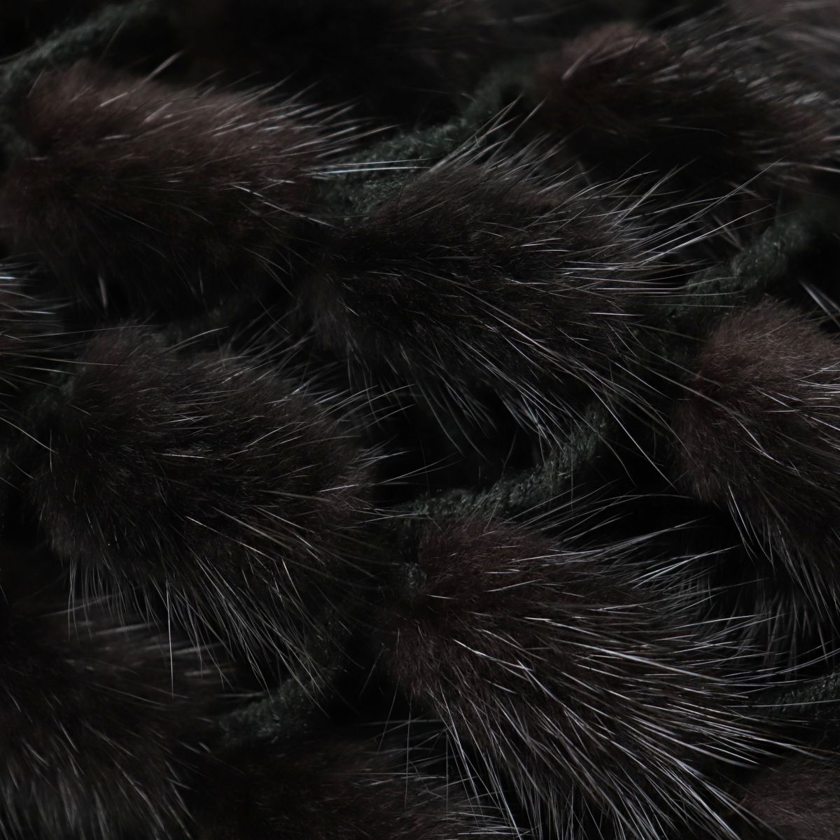 Mink Brahma Fur Shawl Stole Black