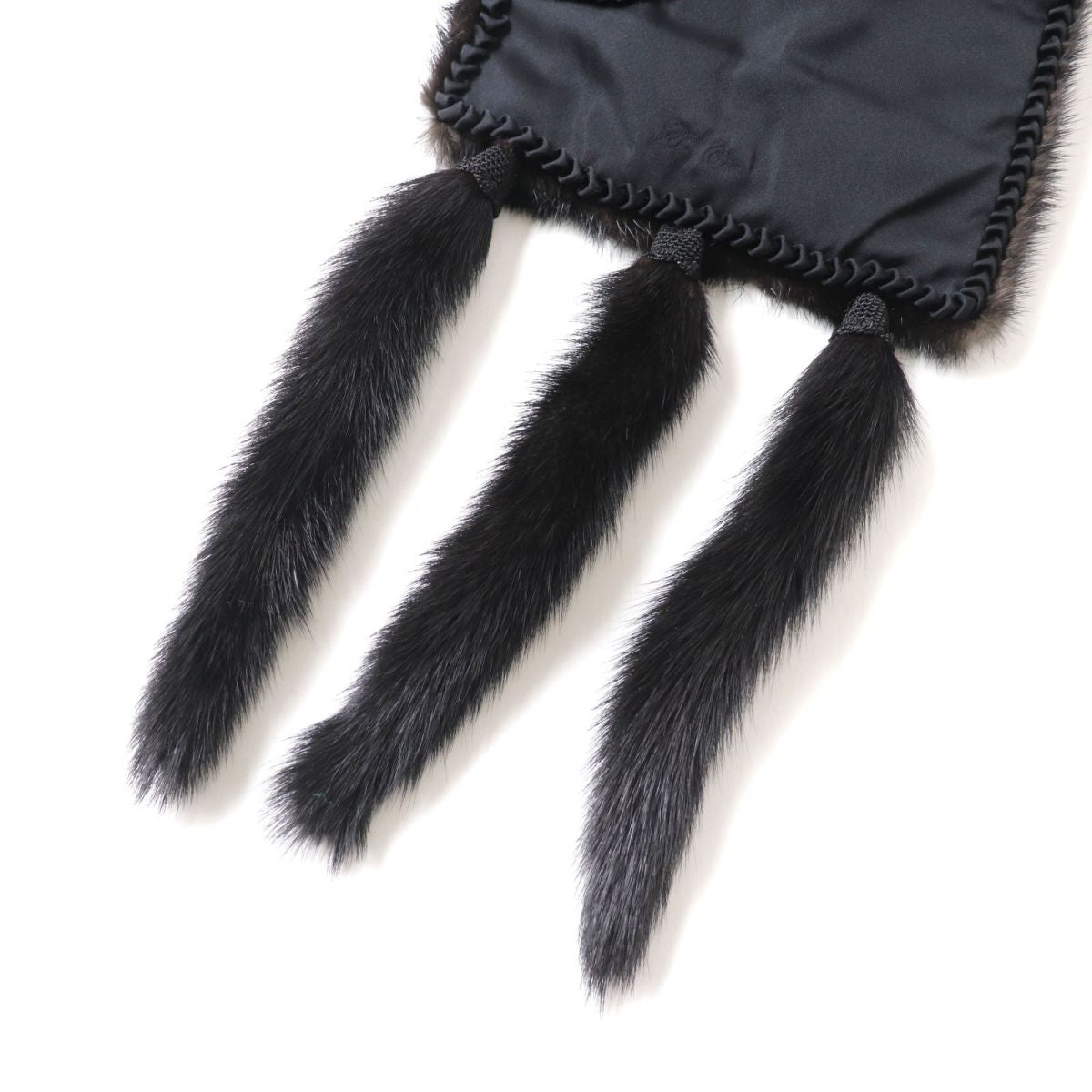 Mink Fur Large Shawl Stole Black