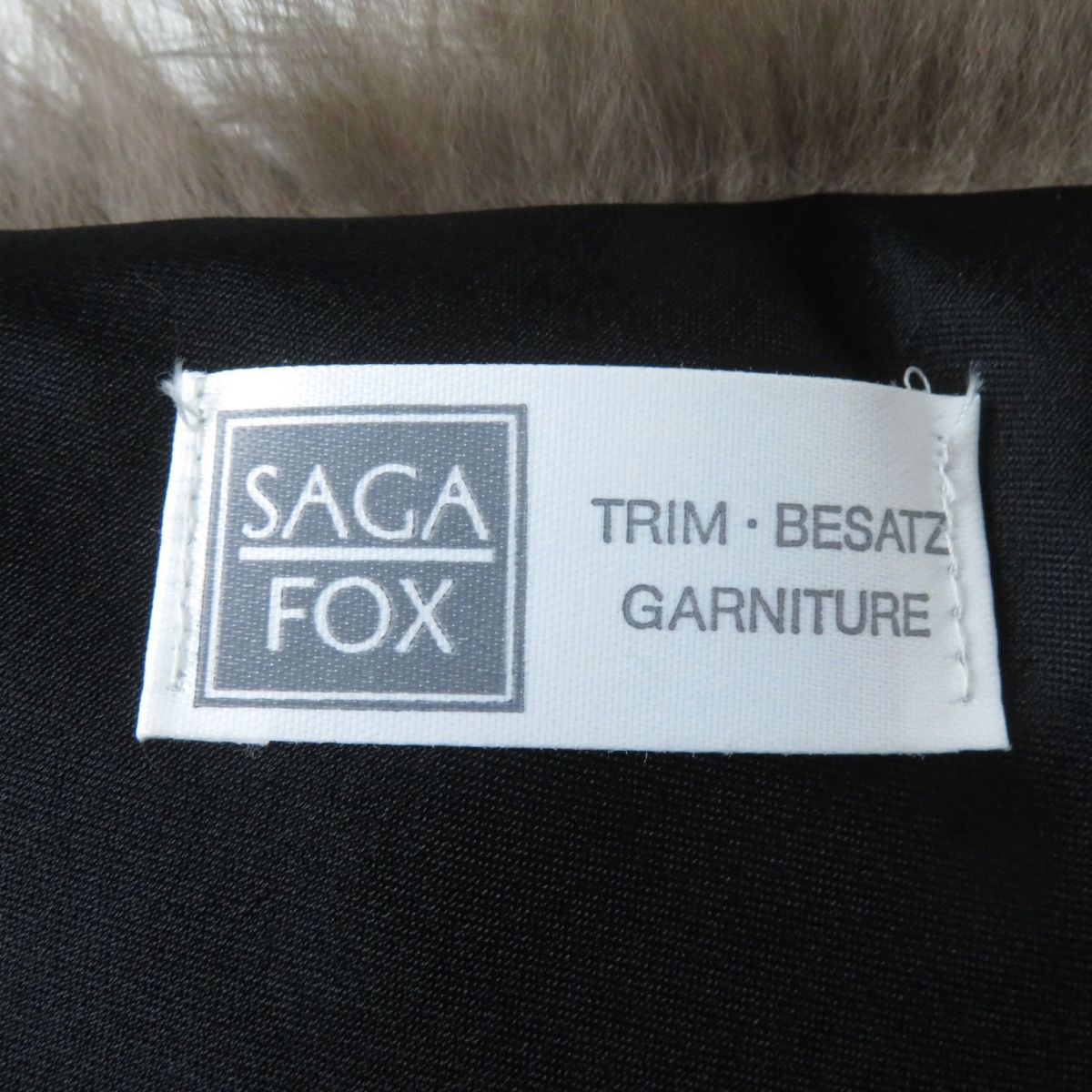 SAGA FOX Genuine Fur Shawl Stole Brown Ivory