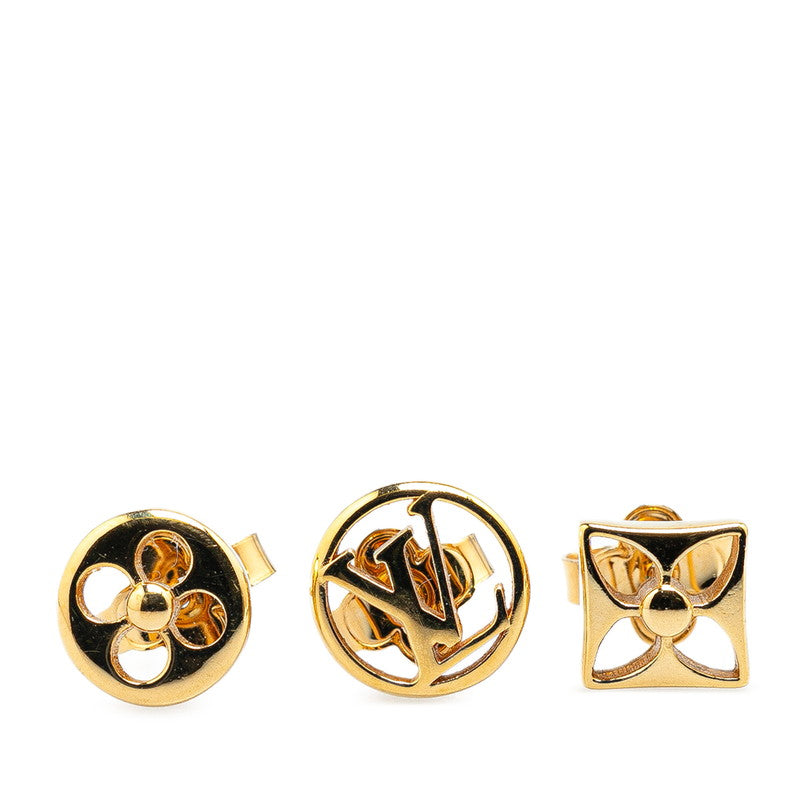 Louis Vuitton Gold Plated Crazy Inlock Earrings M00395