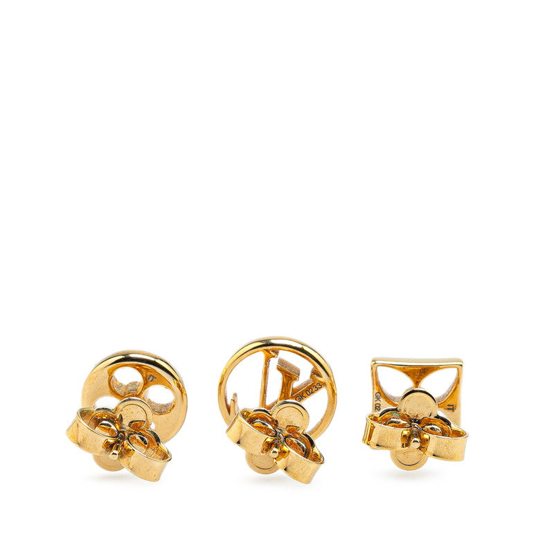 Louis Vuitton Gold Plated Crazy Inlock Earrings M00395