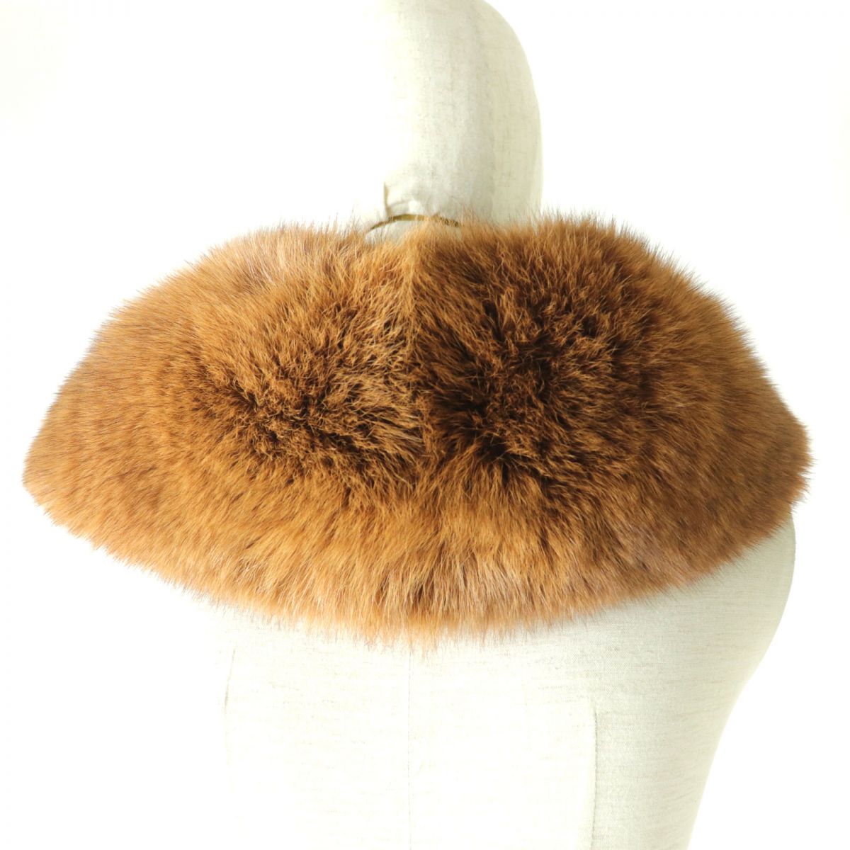 FOX Genuine Fur Shawl Stole Brown