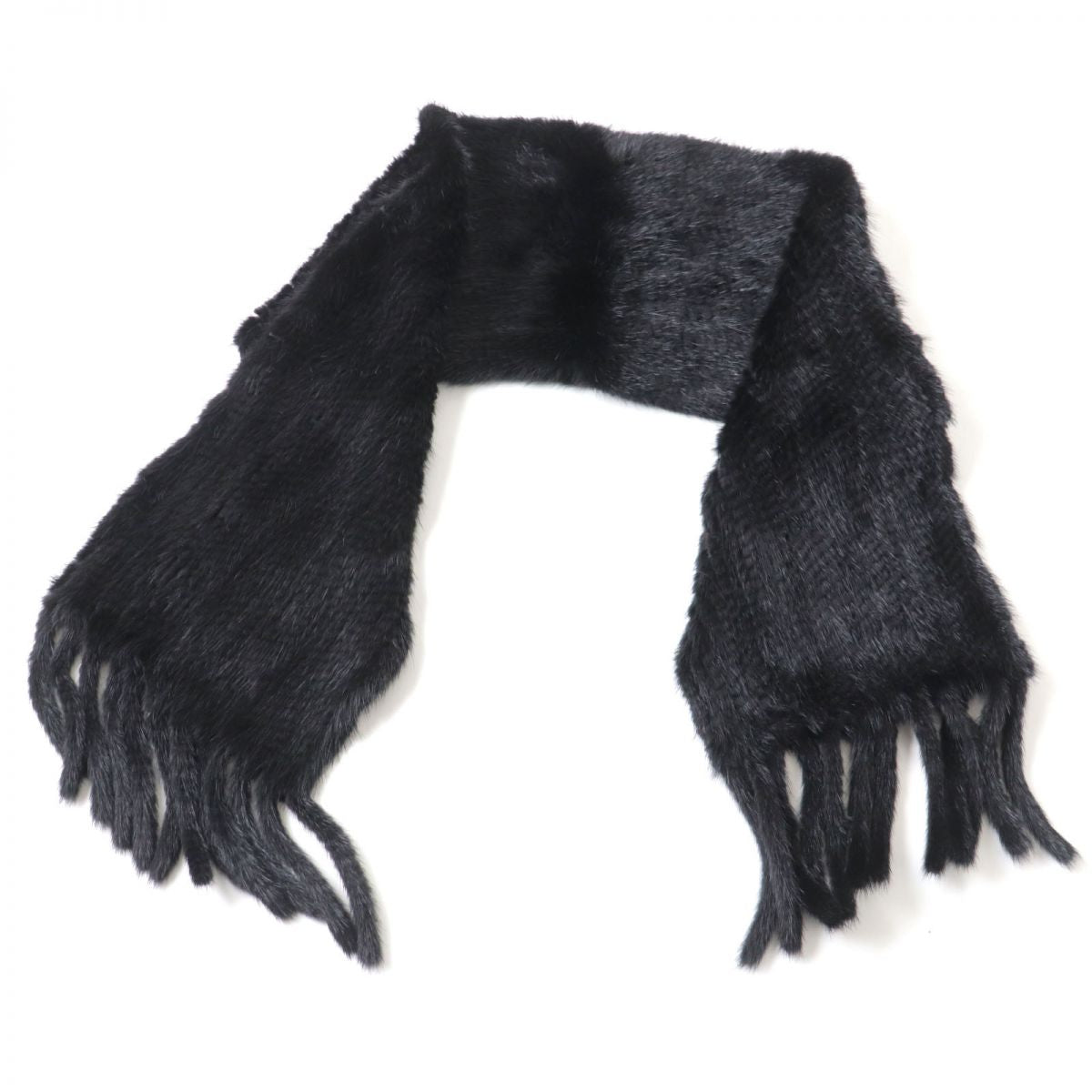 Mink Lightweight Fur Shawl with Tassels and Pockets