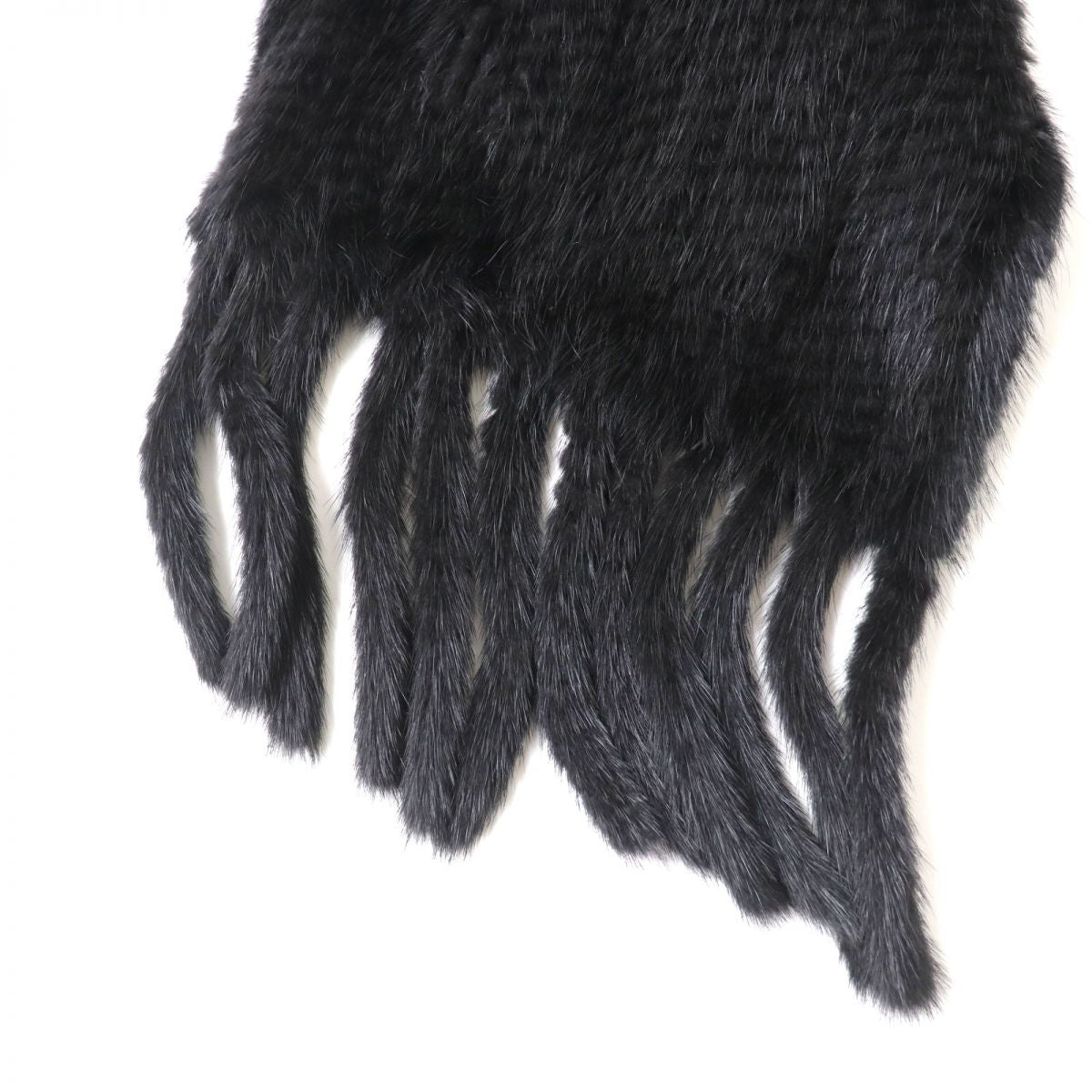 Mink Lightweight Fur Shawl with Tassels and Pockets