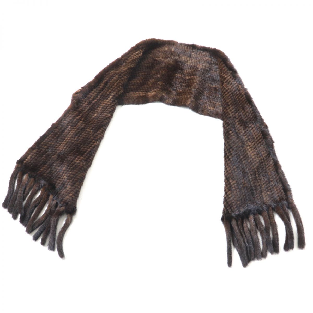 Mink Lightweight Fur Shawl Stole Dark Brown