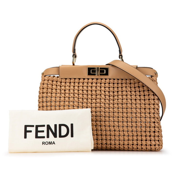 Fendi Peekaboo Regular Leather Handbag 8BN290 in Great Condition