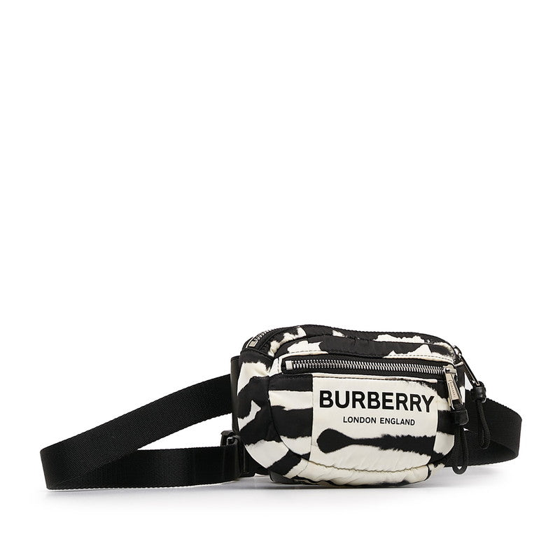 Burberry Nylon Logo Zebra Body Bag Waist Bag in Very Good Condition