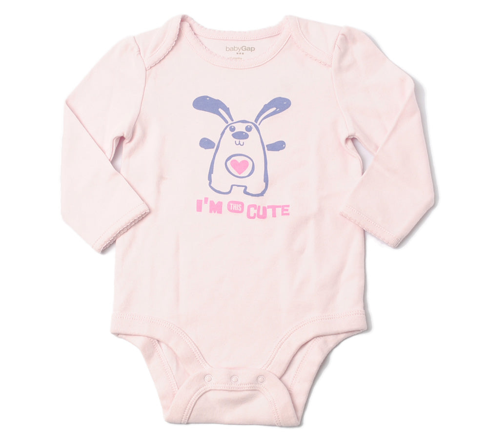 GAP Baby Girls Long Sleeve Bodysuit Light Pink in Pristine Condition