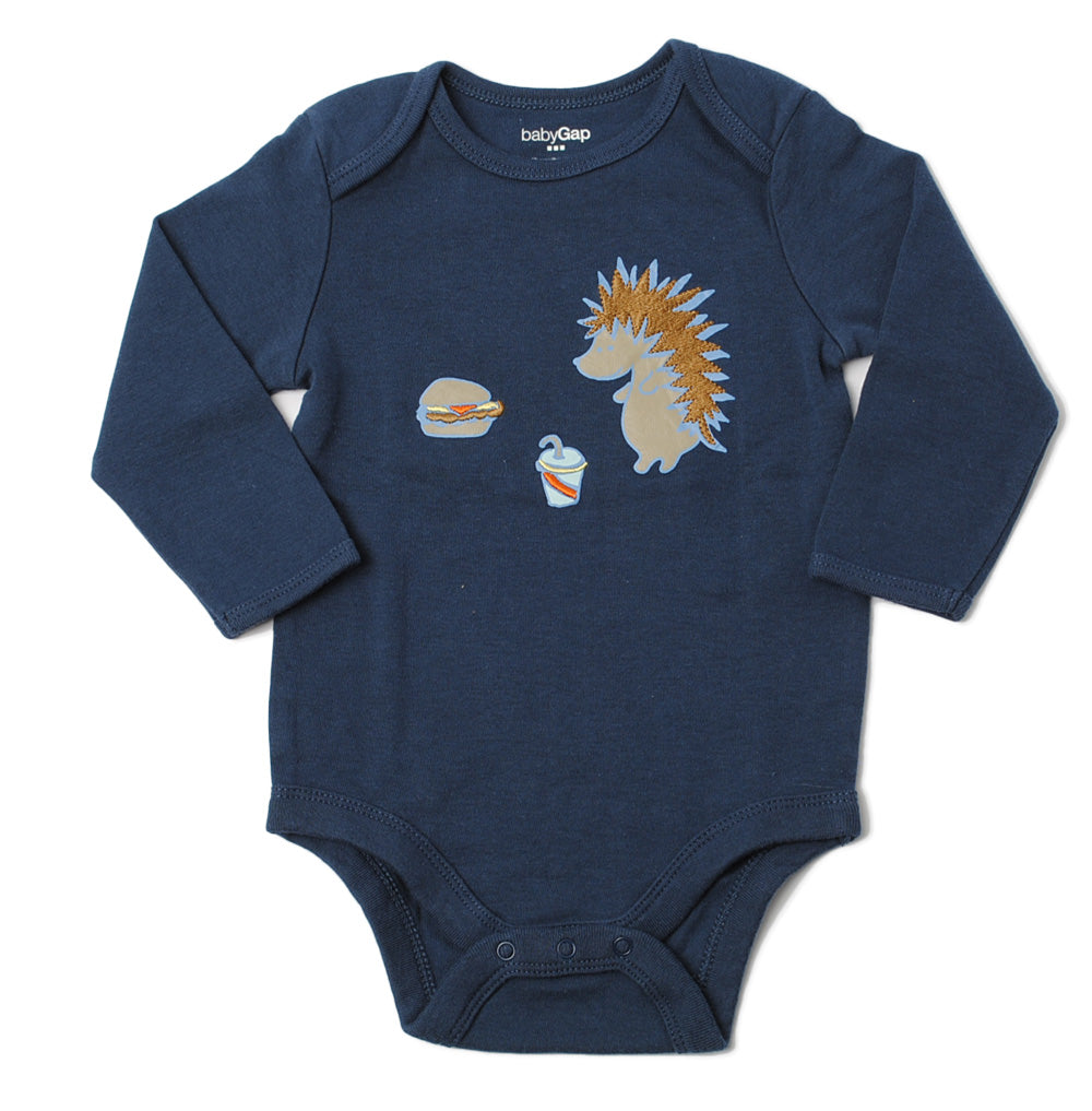 GAP Baby Boys Long Sleeve Bodysuit Navy