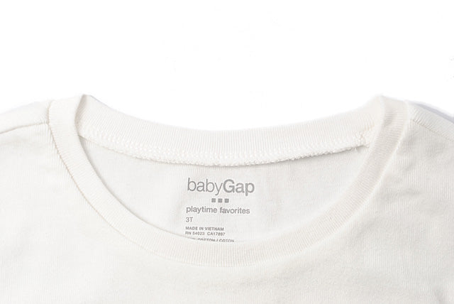 GAP Kids Girls T-Shirt/Top, babyGAP, Logo/White, 100% Cotton in Pristine Condition