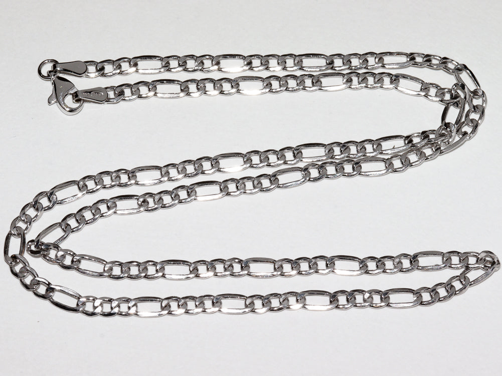 K18WG Figaro Chain Necklace in Pristine Condition