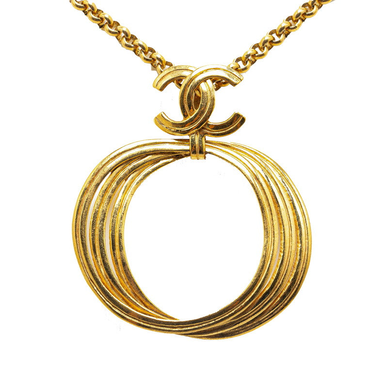 Chanel Vintage Coco Mark Turnlock Chain Necklace Gold Plated in Very Good Condition