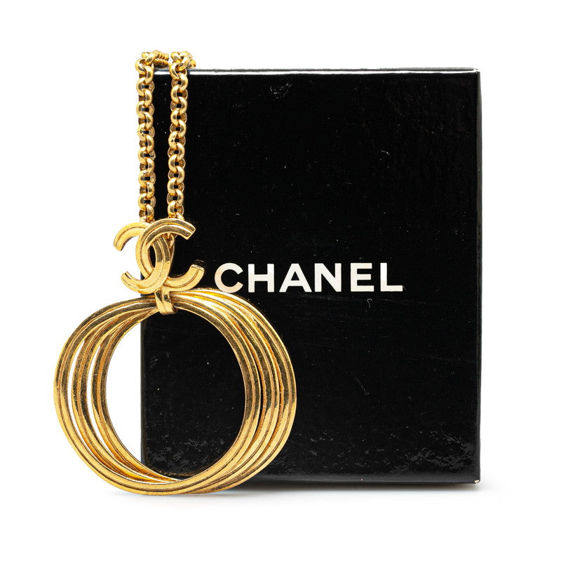 Chanel Vintage Coco Mark Turnlock Chain Necklace Gold Plated in Very Good Condition