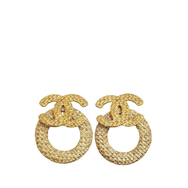 Chanel Coco Mark Swing Earrings Gold