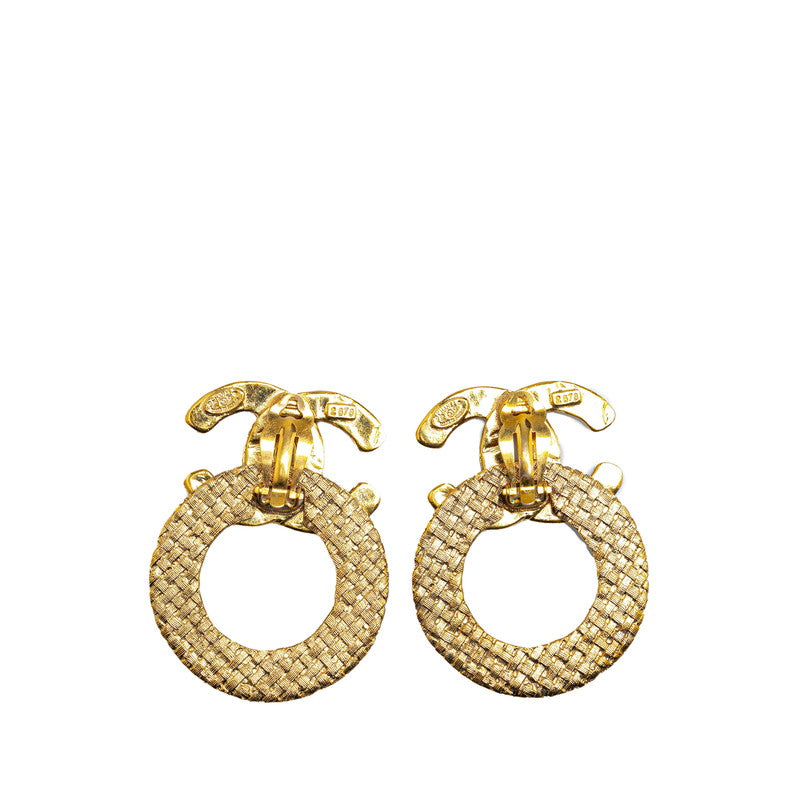 Chanel Coco Mark Swing Earrings Gold