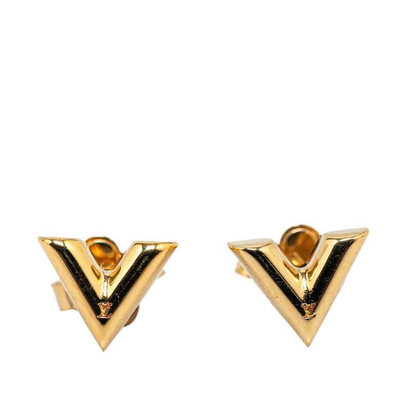 Louis Vuitton Essential V Earrings M68153 Gold Plated in Great Condition