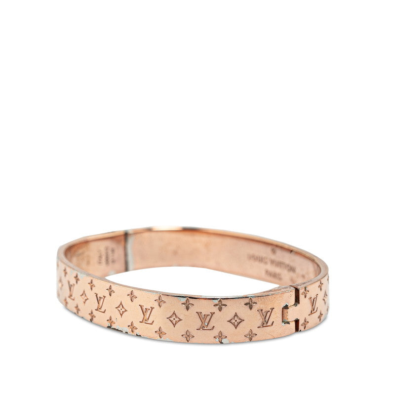 Louis Vuitton Nanogram Cuff Bangle Bracelet S Size M00253 Pink Gold Plated in Very Good Condition