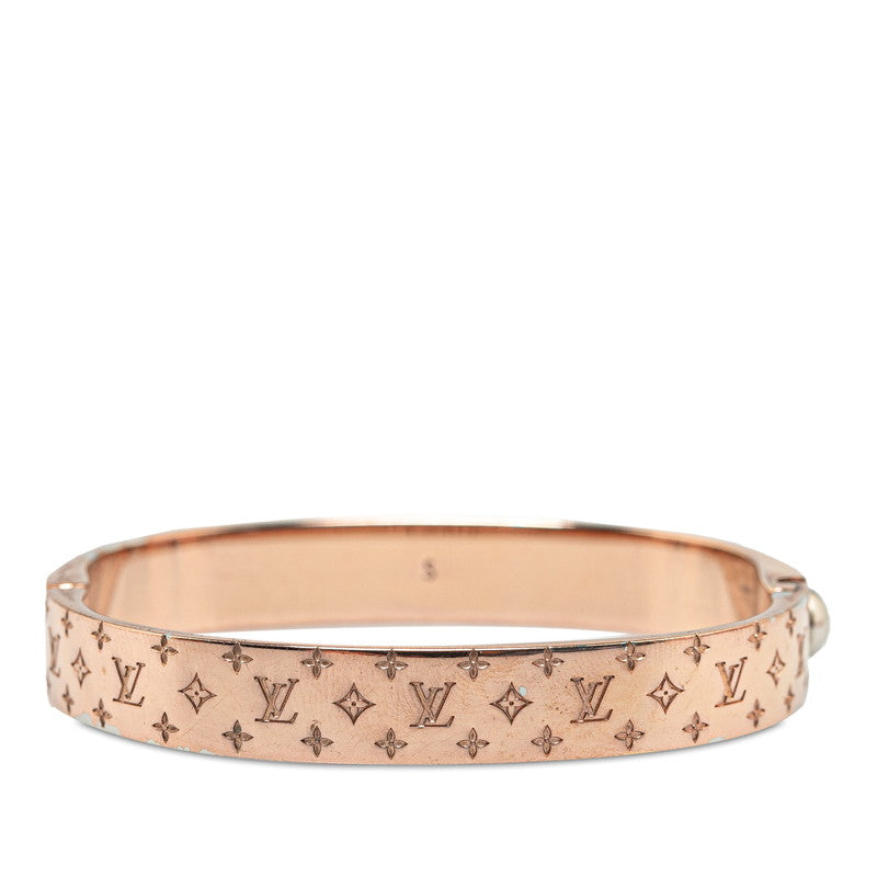 Louis Vuitton Nanogram Cuff Bangle Bracelet S Size M00253 Pink Gold Plated in Very Good Condition