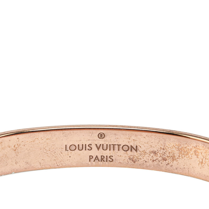 Louis Vuitton Nanogram Cuff Bangle Bracelet S Size M00253 Pink Gold Plated in Very Good Condition