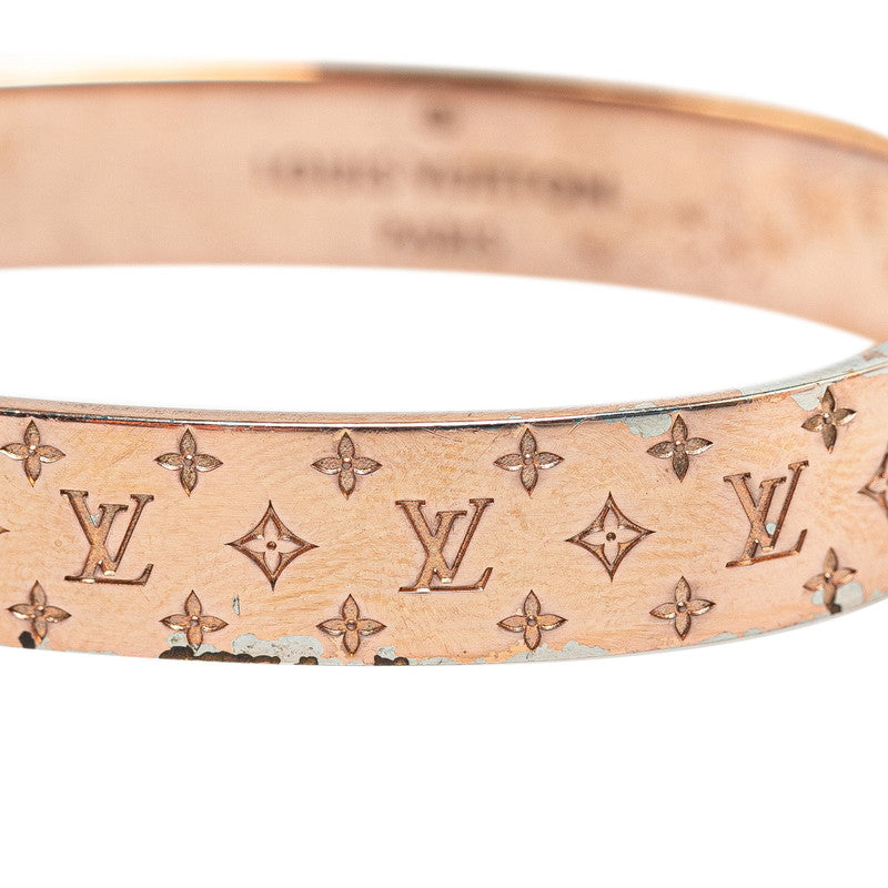 Louis Vuitton Nanogram Cuff Bangle Bracelet S Size M00253 Pink Gold Plated in Very Good Condition