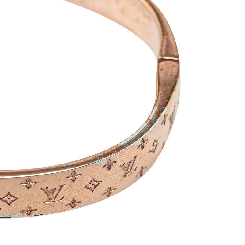 Louis Vuitton Nanogram Cuff Bangle Bracelet S Size M00253 Pink Gold Plated in Very Good Condition