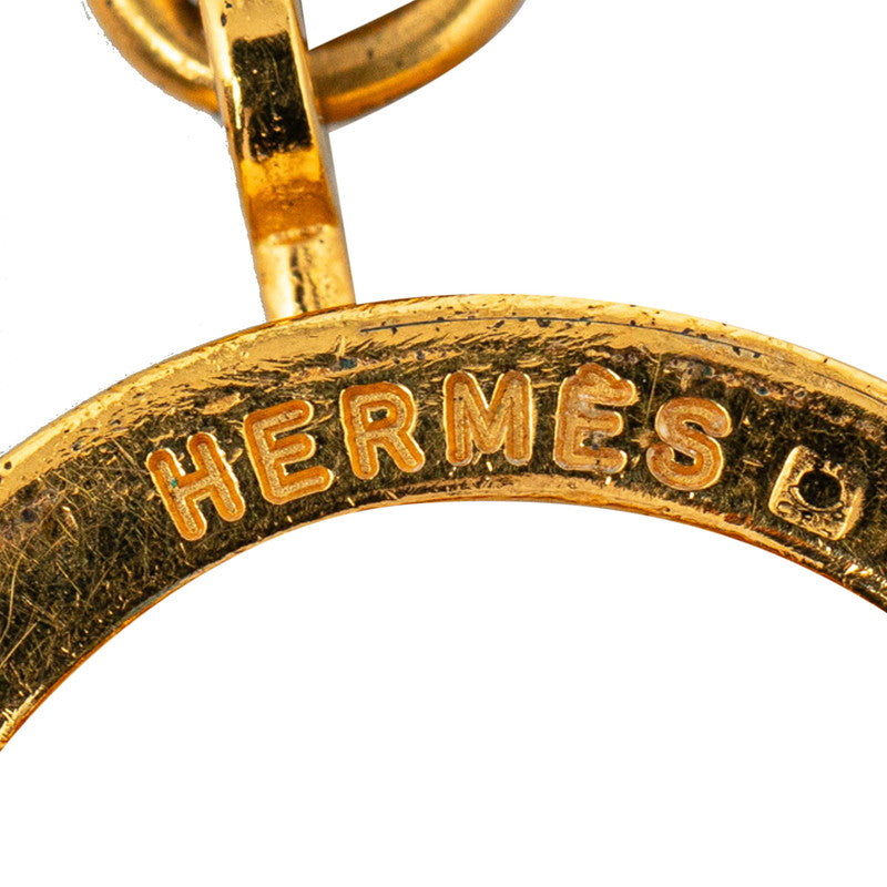 Hermes Kelly Scarf Ring Gold Black