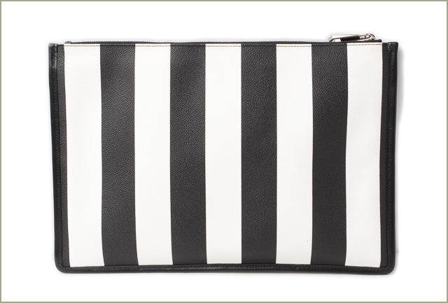 Givenchy Coated Canvas Clutch Bag Black/White Studs