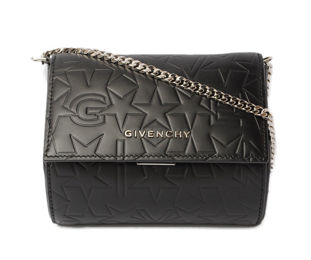 Givenchy Leather Chain Clutch Bag Black/Silver