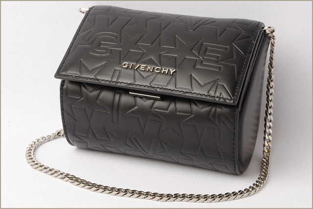 Givenchy Leather Chain Clutch Bag Black/Silver