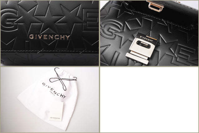 Givenchy Leather Chain Clutch Bag Black/Silver